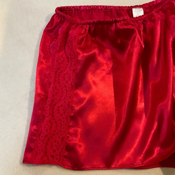 Flora Red Camisole & Shorts Adjustable Straps, Lace Sz L - Picture 5 of 10